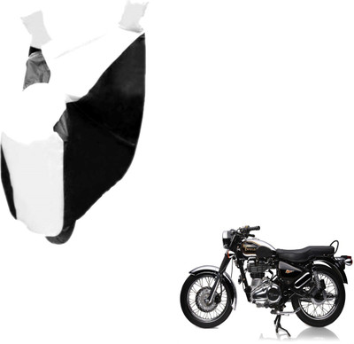Auto Hub Two Wheeler Cover for Royal Enfield(Electra Delux, Black, White)