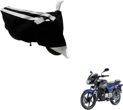 Amanzo Two Wheeler Cover for Bajaj(Pulsar 150 DTS-i, Black, Silver)