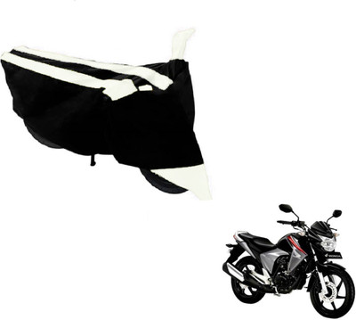 MOCKHE Two Wheeler Cover for Honda(Unicorn Dazzler, Black, White)