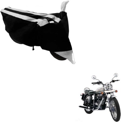 NIKS Two Wheeler Cover for Royal Enfield(Bullet 350, Black, Silver)