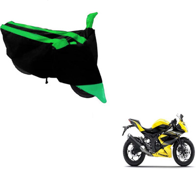Amanzo Two Wheeler Cover for Kawasaki(Ninja, Black, Green)