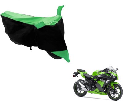 MOCKHE Two Wheeler Cover for Kawasaki(Ninja, Black, Green)