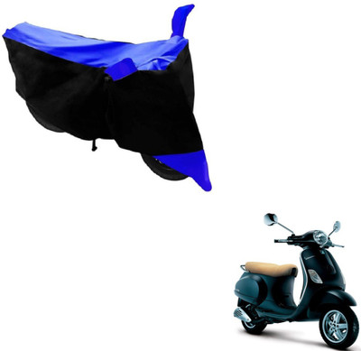 MOCKHE Two Wheeler Cover for Universal For Bike(Vespa, Black, Blue)