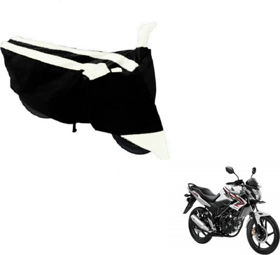 MOCKHE Two Wheeler Cover for Honda(CB Unicorn, Black, White)