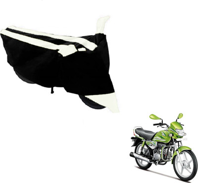MOCKHE Two Wheeler Cover for Hero(HF Deluxe, Black, White)
