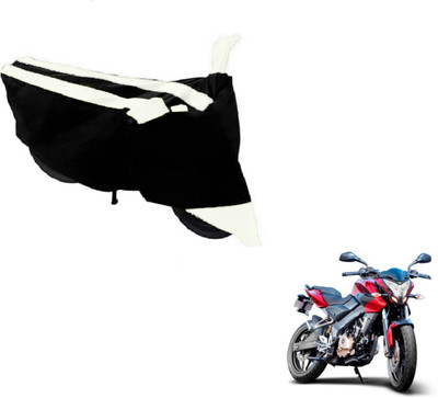 MOCKHE Two Wheeler Cover for Bajaj(Pulsar 200 NS DTS-i, Black, White)