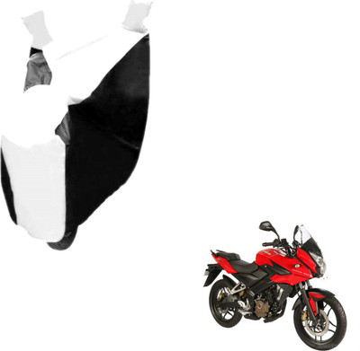 MOCKHE Two Wheeler Cover for Bajaj(Pulsar, Black, White)