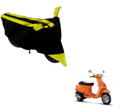 MOCKHE Two Wheeler Cover for Universal For Bike(Vespa SXL, Black, Yellow)