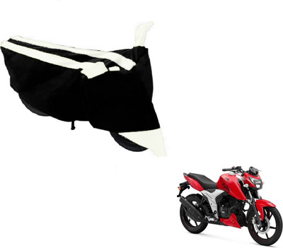 MOCKHE Two Wheeler Cover for TVS(Apache RTR 160, Black, White)