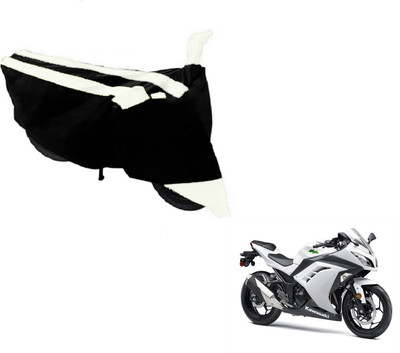 MOCKHE Two Wheeler Cover for Kawasaki(Ninja 300, Black, White)