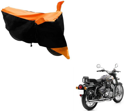 MOCKHE Two Wheeler Cover for Royal Enfield(Bullet 500, Black, Orange)