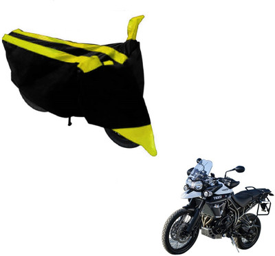 MOCKHE Two Wheeler Cover for Triumph(Tiger 800 XCA, Black, Yellow)