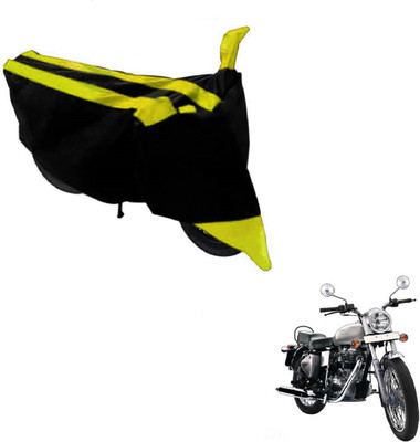 MOCKHE Two Wheeler Cover for Royal Enfield(Bullet 350, Black, Yellow)