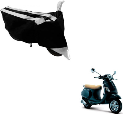MOCKHE Two Wheeler Cover for Universal For Bike(Vespa, Black, Silver)