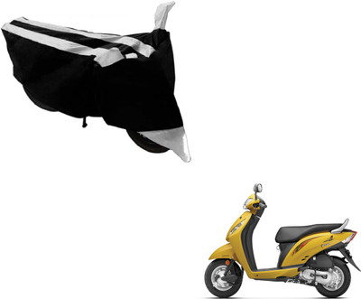 MOCKHE Two Wheeler Cover for Honda(Activa i, Black, Silver)