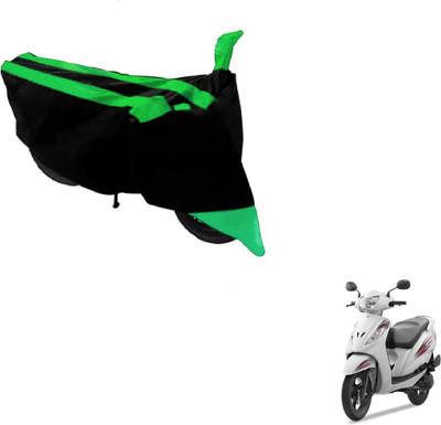 MOCKHE Two Wheeler Cover for TVS(Wego, Black, Green)