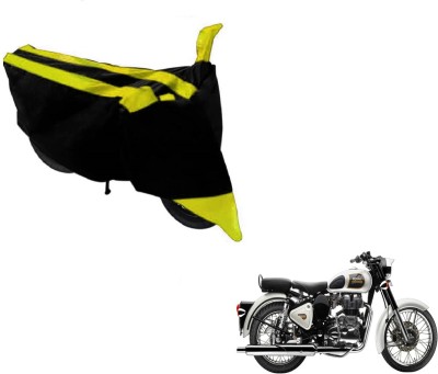 SMART BUYY Two Wheeler Cover for Royal Enfield(Classic 350, Black, Yellow)