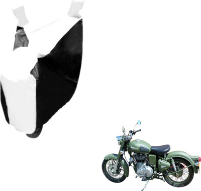 NIKS Two Wheeler Cover for Royal Enfield(Battle, Black, White)
