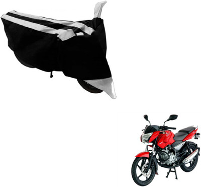 Amanzo Two Wheeler Cover for Bajaj(Pulsar 135 LS DTS-i, Black, Silver)