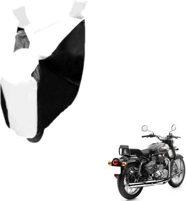 Auto Hub Two Wheeler Cover for Royal Enfield(Bullet 500, Black, White)