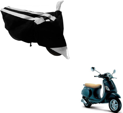 MOCKHE Two Wheeler Cover for Universal For Bike(Piaggio Vespa, Black, Silver)