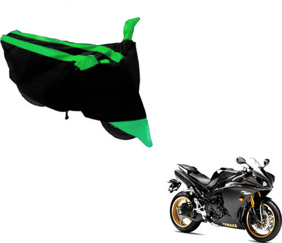 MOCKHE Two Wheeler Cover for Yamaha(YZF R1, Black, Green)