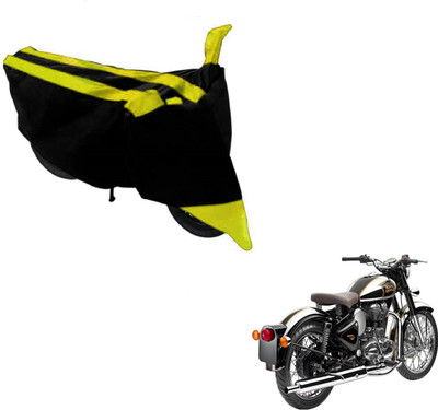 MOCKHE Two Wheeler Cover for Royal Enfield(Classic Chrome, Black, Yellow)