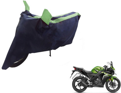 NIKS Two Wheeler Cover for Honda(CBR 150R, Black, Green)