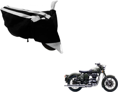 MOCKHE Two Wheeler Cover for Royal Enfield(Battle Green, Black, Silver)