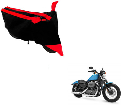 MOCKHE Two Wheeler Cover for Harley Davidson(XL 1200, Black, Red)
