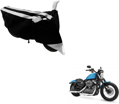 MOCKHE Two Wheeler Cover for Harley Davidson(XL 1200, Black, Silver)