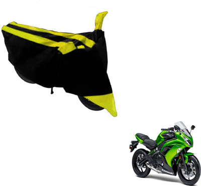 MOCKHE Two Wheeler Cover for Kawasaki(Ninja, Black, Yellow)