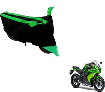 MOCKHE Two Wheeler Cover for Kawasaki(Ninja, Black, Green)