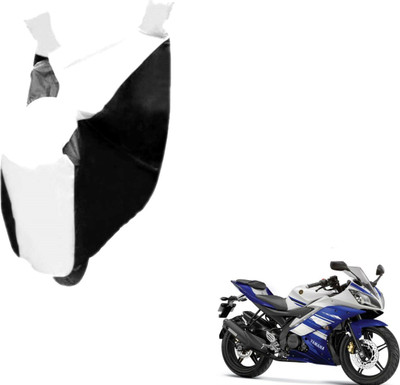Auto Hub Two Wheeler Cover for Yamaha(R15, Black, White)