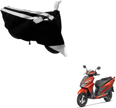 MOCKHE Two Wheeler Cover for Honda(Grazia, Black, Silver)