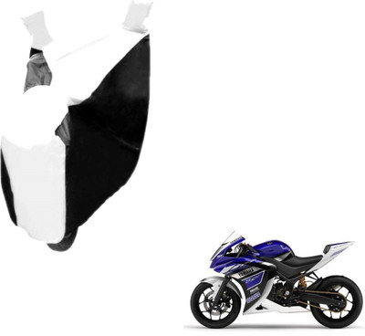 Auto Hub Two Wheeler Cover for Yamaha(YZF R25, Black, White)