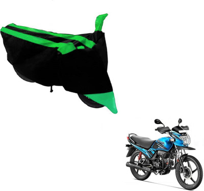 MOCKHE Two Wheeler Cover for Hero(Passion Pro, Black, Green)