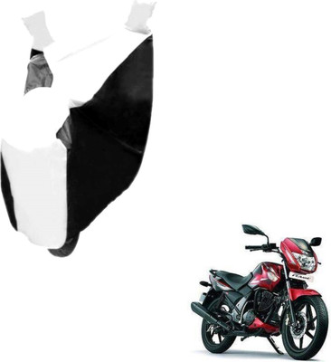 NIKS Two Wheeler Cover for TVS(Flame SR125, Black, White)