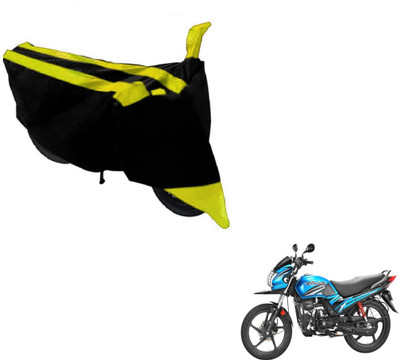 MOCKHE Two Wheeler Cover for Hero(Passion Pro TR, Black, Yellow)