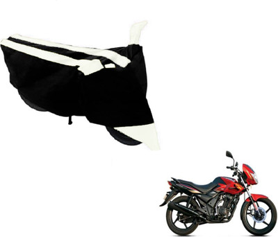 MOCKHE Two Wheeler Cover for TVS(Flame DS 125, Black, White)