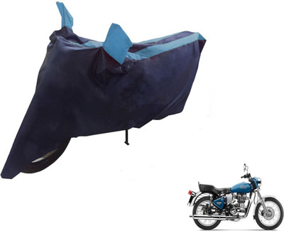 Auto Hub Two Wheeler Cover for Royal Enfield(Black, Blue)