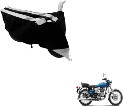 NIKS Two Wheeler Cover for Royal Enfield(Black, Silver)