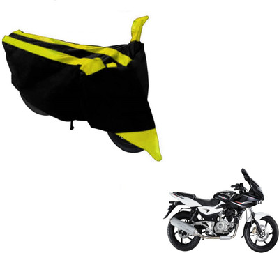 Amanzo Two Wheeler Cover for Bajaj(Pulsar 220 DTS-i, Black, Yellow)