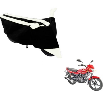 NIKS Two Wheeler Cover for Bajaj(Platina 100 DTS-i, Black, White)