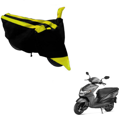 MOCKHE Two Wheeler Cover for Honda(Dio, Black, Yellow)