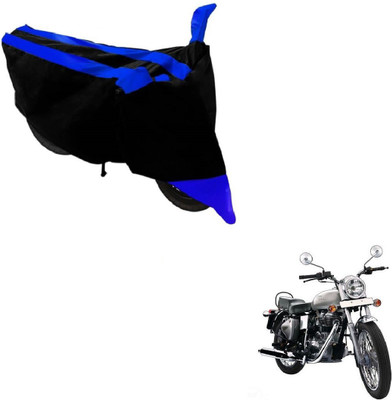 MOCKHE Two Wheeler Cover for Royal Enfield(Bullet 350, Black, Blue)