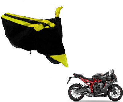 MOCKHE Two Wheeler Cover for Honda(CBR 650F, Black, Yellow)