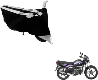 MOCKHE Two Wheeler Cover for Hero(Super Splendor, Black, Silver)