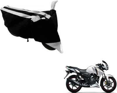MOCKHE Two Wheeler Cover for TVS(Apache RTR 180, Black, Silver)