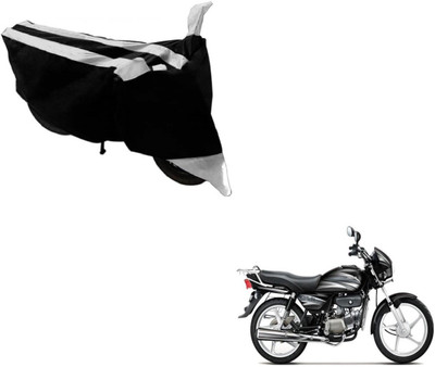 MOCKHE Two Wheeler Cover for Hero(Splendor Plus, Black, Silver)